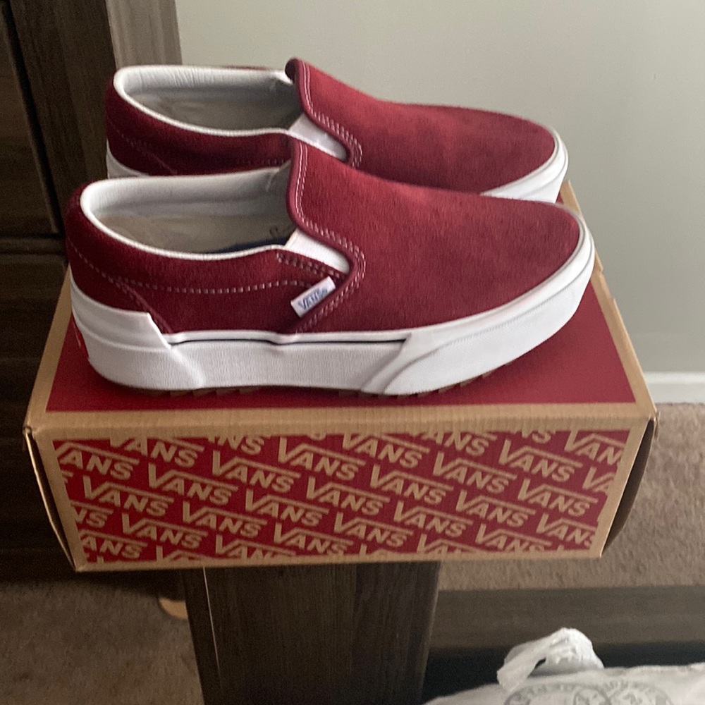 Vans platform slide ons